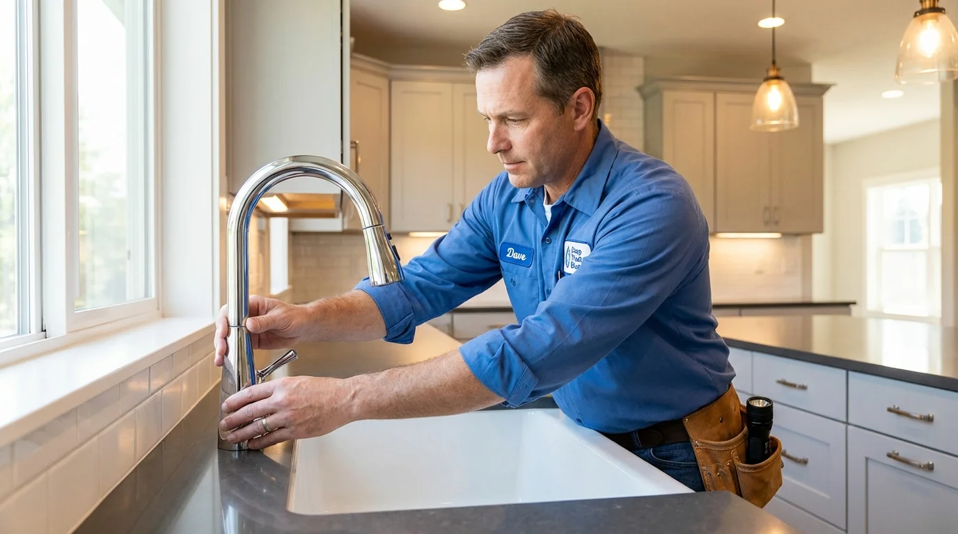 Kitchen faucet installation by Johns Plumbing LLC in Pittston
